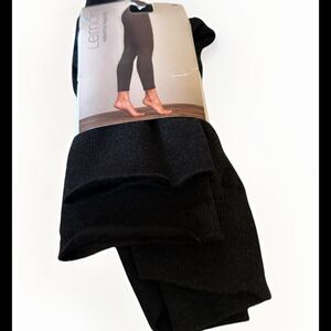 Lemon Ribbed Heather Charcoal Fur Legging Size L/XL